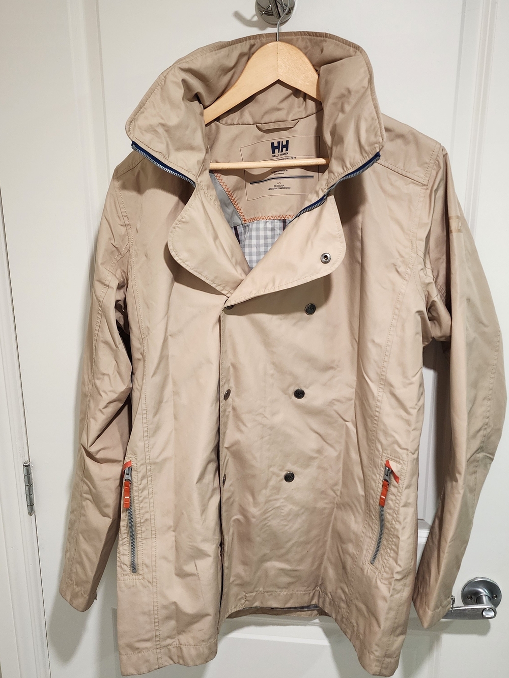 Helly Hansen Beige Double-Breasted Trench Coat